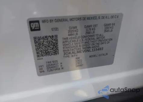 2022 GMC Terrain Fwd Sle из США, поврежденный, VIN 3GKALMEV0NL115493